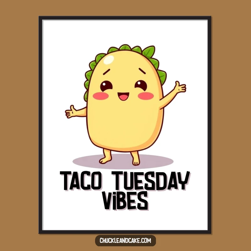 Funny Taco Dancing Digital Art Print - Instant Fiesta Fun for Walls