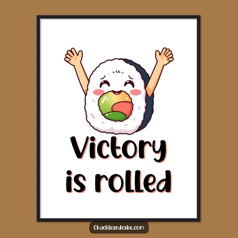Funny Sushi Roll Celebration Digital Art: Instant Festive Decor