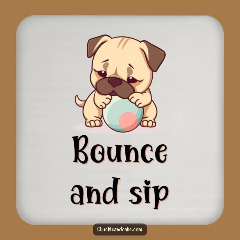 Funny Bullmastiff Playtime Coaster - Nudging Ball Protection, Perfect Active Gift