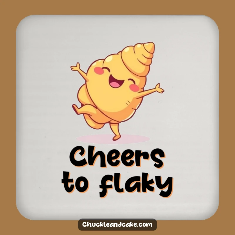 Funny Croissant Cartwheel Drink Coaster: Protect Surfaces with Hilarious Pastry Art