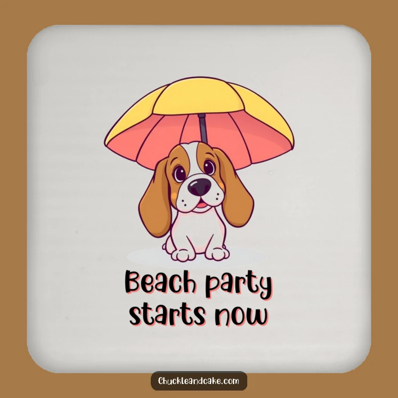 Funny Beach Basset Hound Coaster: Peeking Pup Style, Protect Surfaces Funny Gift