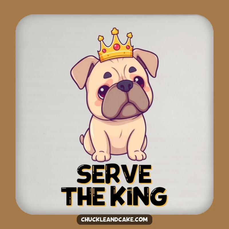 Funny Bullmastiff Crown Coaster - Protect Surfaces with Regal Dog Humor!