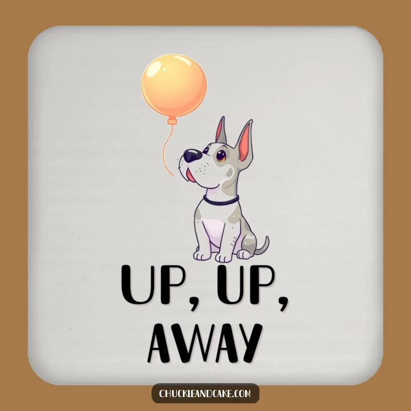 Funny Grand Dane Balloon Wonder Coaster: Protect Surfaces with Humorous Dog Art