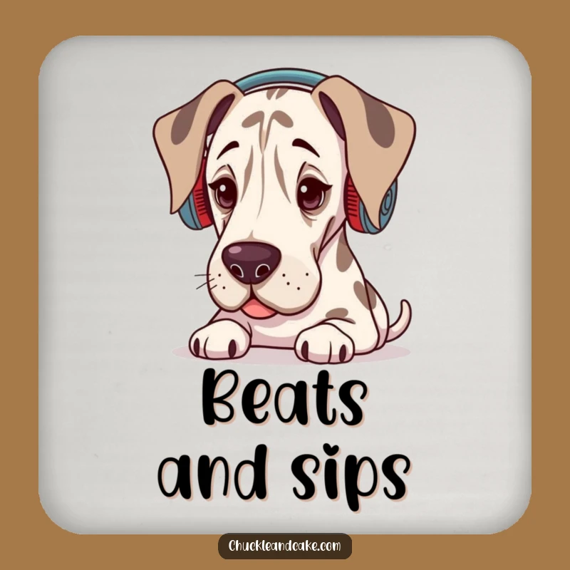 Funny Grand Dane Music Lover Coaster: Protect Surfaces with Cool Humor