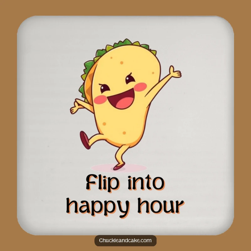 Funny Taco Coaster: Protect Your Table with Cartwheel Fun