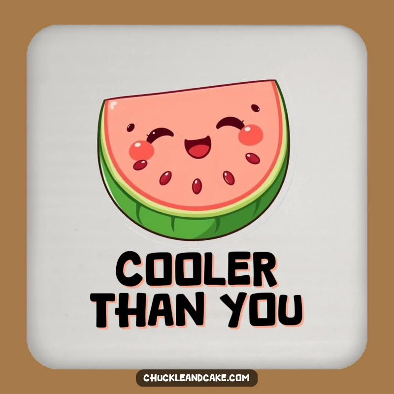 Funny Watermelon Wink Coaster: Protect Surfaces with Delightful Fruit Humor, Ideal Funny Gift