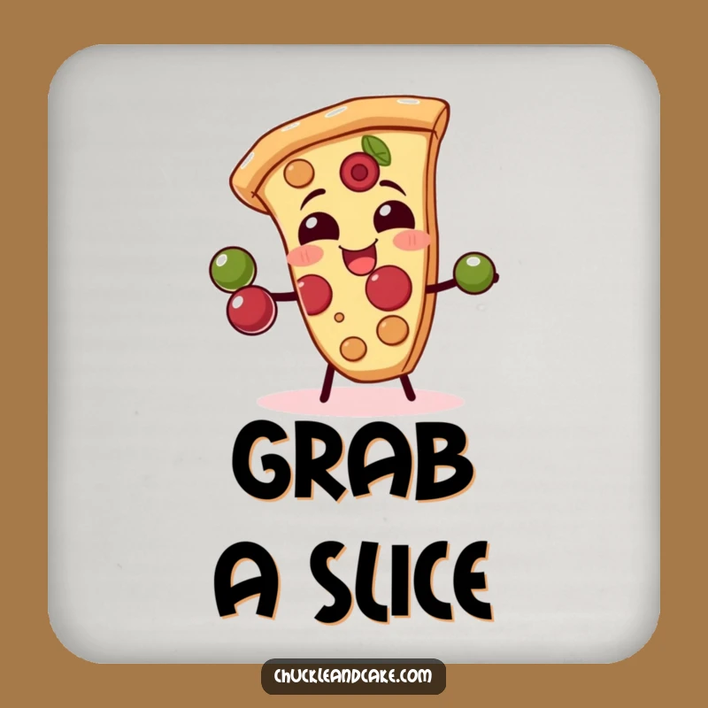 Funny Pizza Slice Coaster - Protect Surfaces with Hilarious Juggling Style