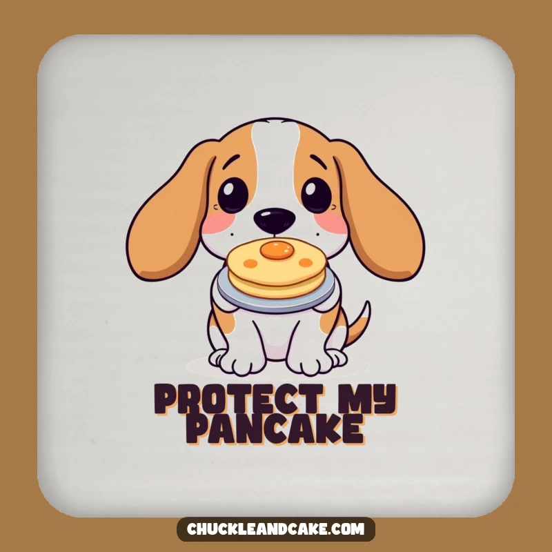 Funny Basset Hound Pancake Coaster Set: Humorous Drink Protection for Dog Lovers