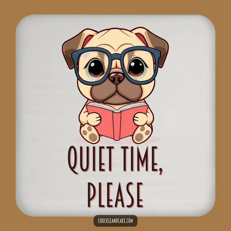 Funny Bullmastiff Reading Drink Coaster: Literary Dog Set for Tables, Perfect Funny Gift