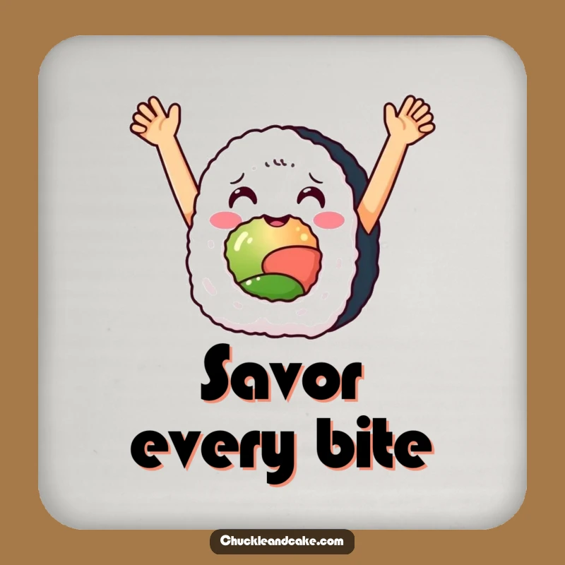 Funny Sushi Roll Celebration Coaster: Protect Surfaces with Party Vibes