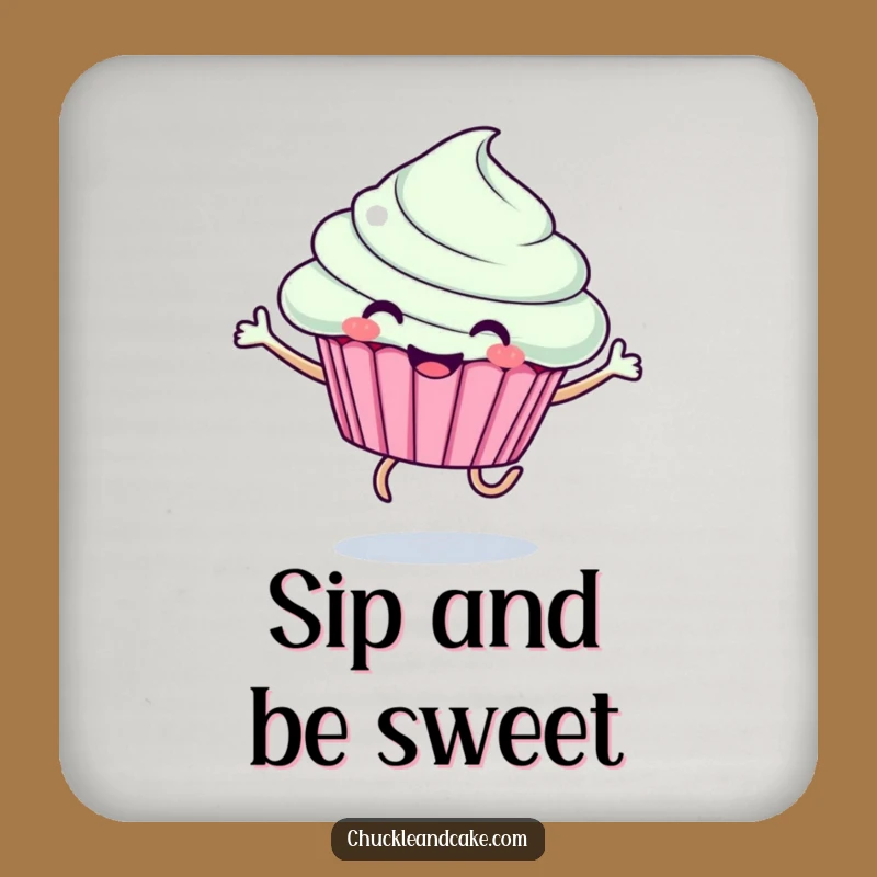 Funny Cupcake Jumping Coaster: Protect Surfaces with Joyful Humor