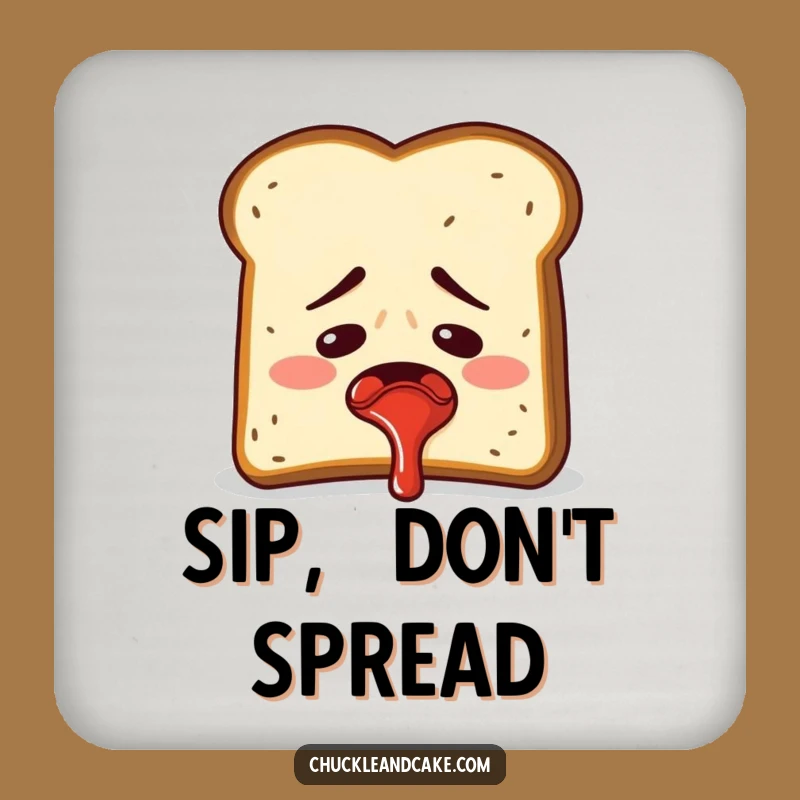Funny Toast Jam Spray Coaster: Protect Surfaces With Breakfast Humor
