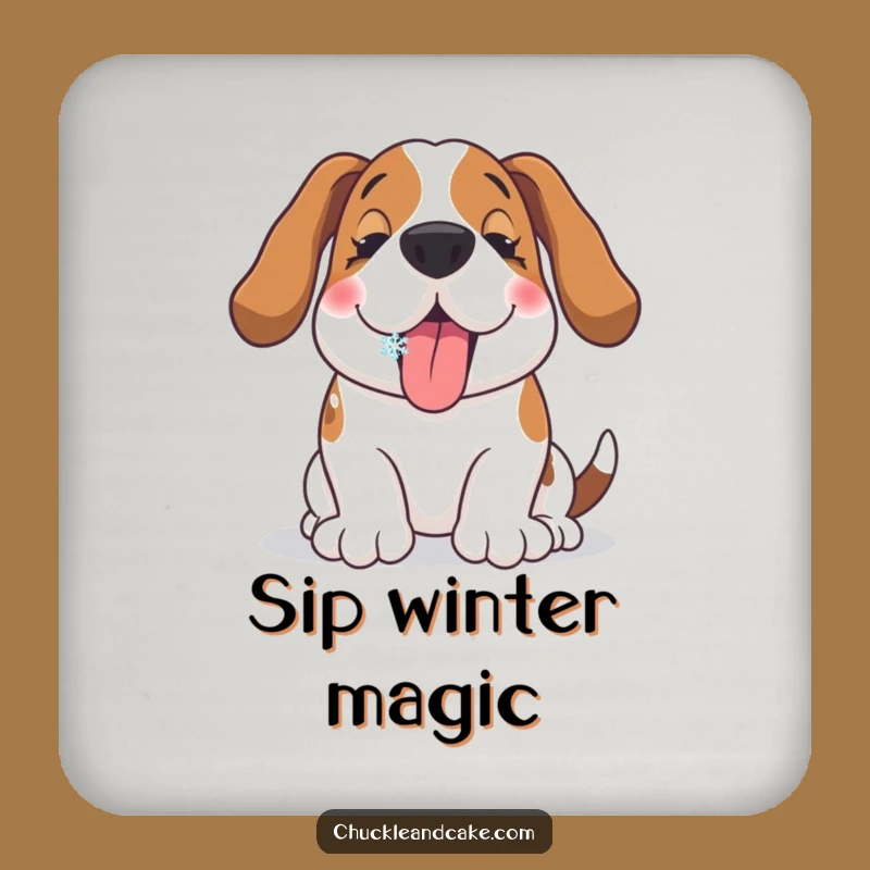 Funny Basset Hound Snowflake Coaster: Dog Table Protector, Perfect Funny Gift