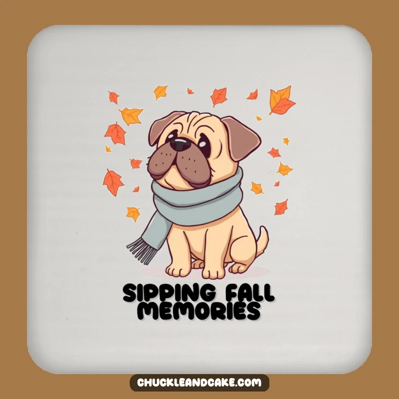 Funny Bullmastiff Autumn Coaster - Scarf Dog Protection, Perfect Fall Gift