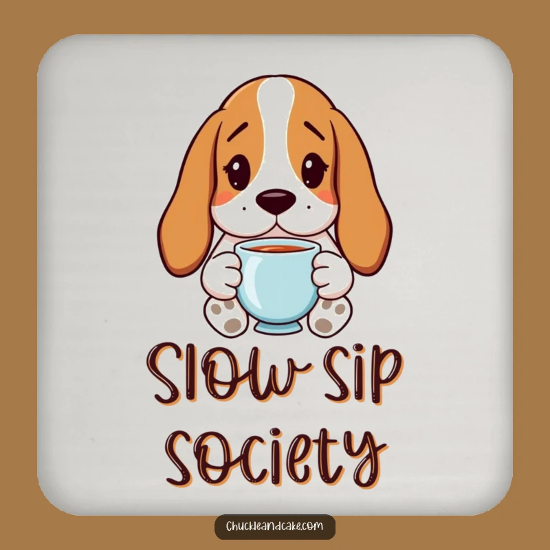 Funny Basset Hound Coaster Set - Protect Surfaces with Relaxed Humor