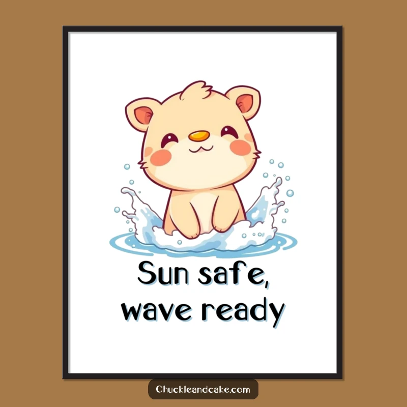 Funny Animal Sunscreen Splash Poster - Hilarious Beach Wall Art!