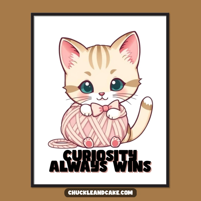 Funny Bobtail Cat Yarn Poster: Adorn Your Walls With Feline Cuteness