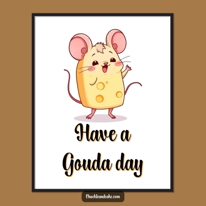 Funny Cheese Jig Poster: Decorate with Wiggling Cheese Dance, Unique Funny Gift