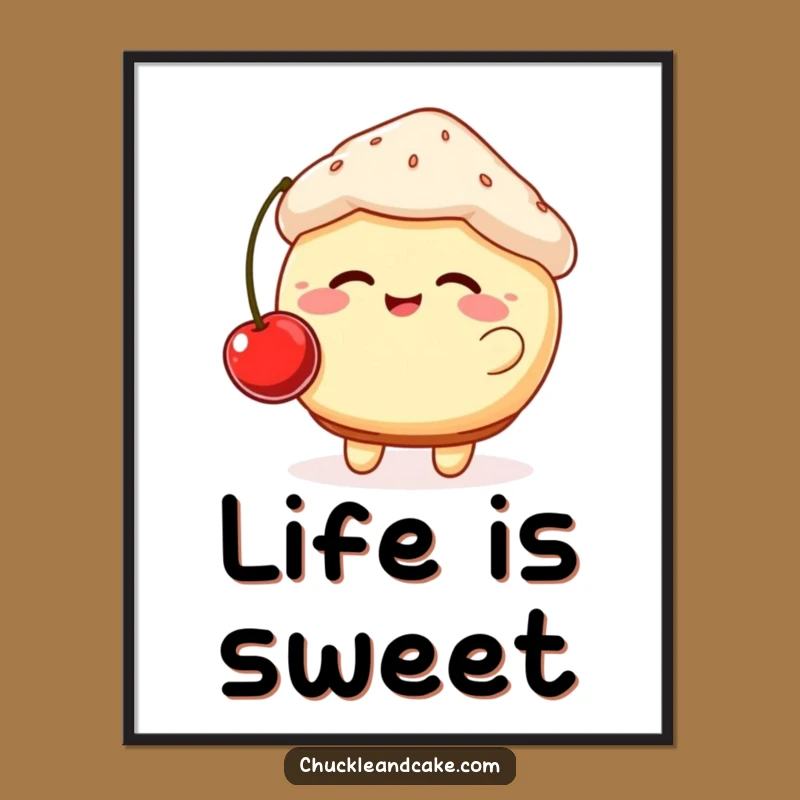 Funny Giggling Muffin Art Print - Hilarious Baked Good Poster Gift