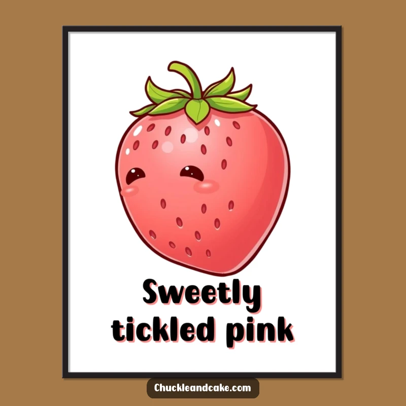 Funny Strawberry Giggle Poster: Brighten Walls with Tickled Berry Humor, Unique Funny Gift