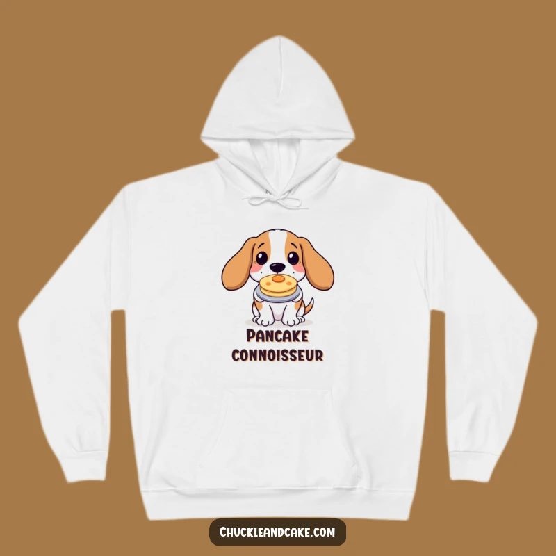 Cozy Funny Basset Hound Pancake Hoodie: Warm & Humorous Dog Lover Gift for Chilly Days