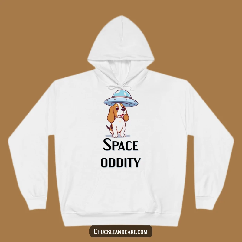 Cozy Funny Basset Hound UFO Hoodie: Warm & Humorous Dog & Sci-Fi Lover Gift