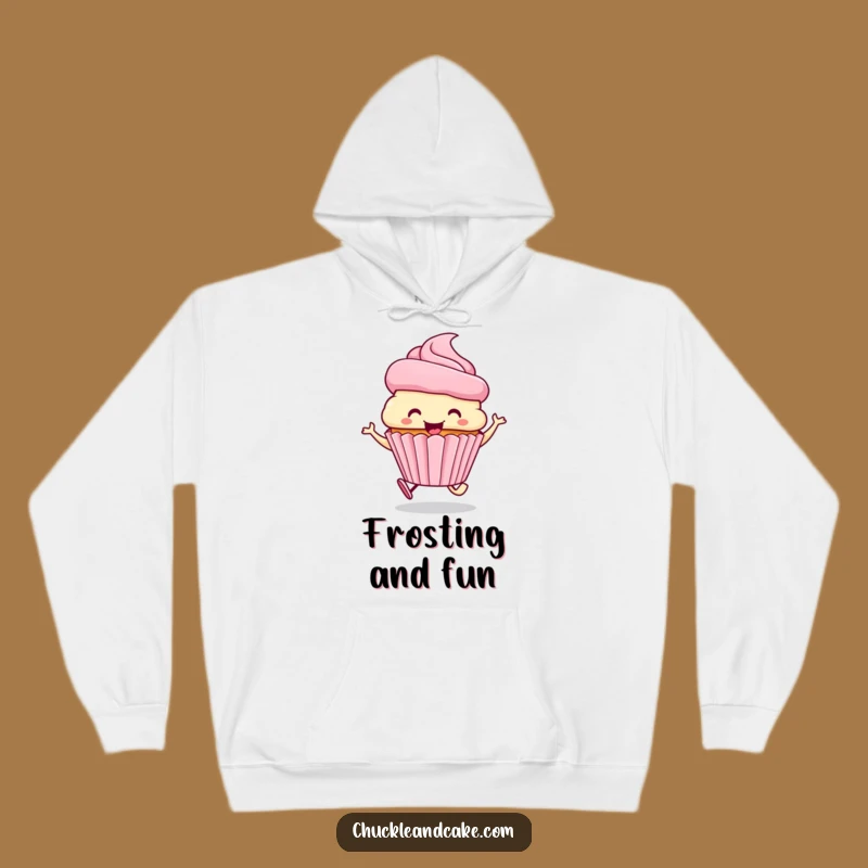 Cozy Funny Smiling Cupcake Hoodie: Warm Comfort with Sweet Humor