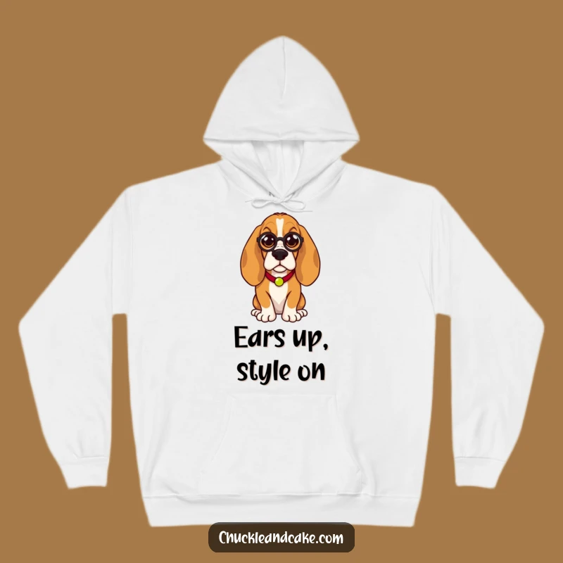 Cozy Funny Basset Hound Hoodie: Regal Monocle Dog - Warm & Humorous Gift