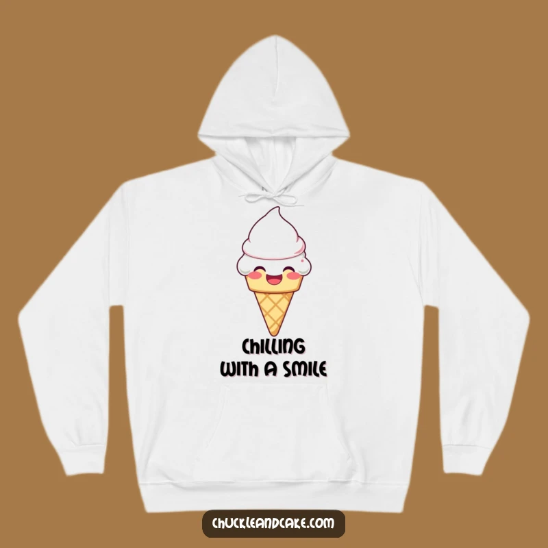 Funny Laughing Ice Cream Cone Hoodie: Cozy Sweetness - Cherished Funny Gift