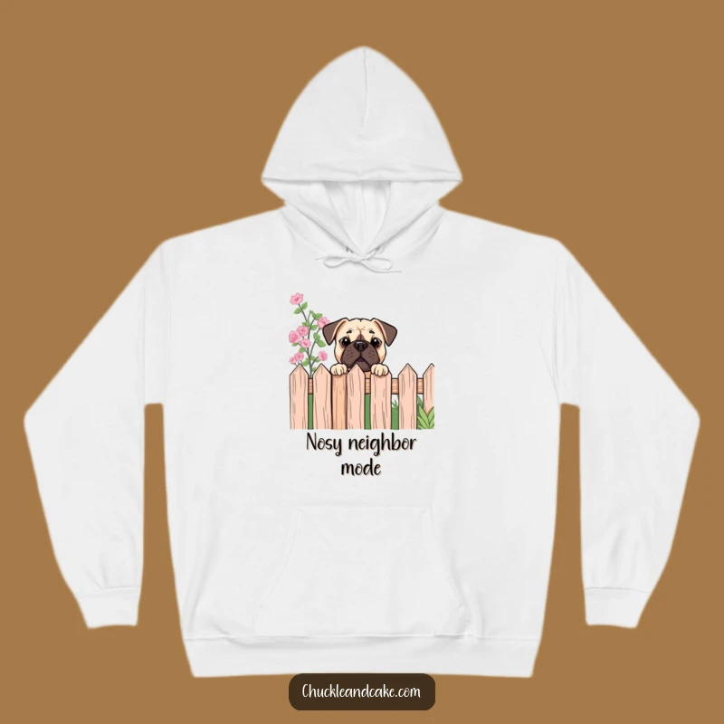 Funny Peeking Bullmastiff Hoodie - Cozy Garden Curiosity, Humorous Gift!