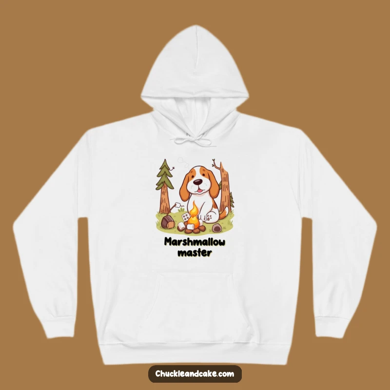 Warm & Funny Basset Hound Campfire Hoodie: Cozy Gift for Outdoor Dog Lovers