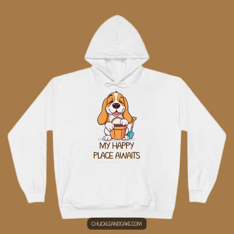 Cozy Funny Basset Hound Hoodie - Winking Beach Lover Sweatshirt Gift
