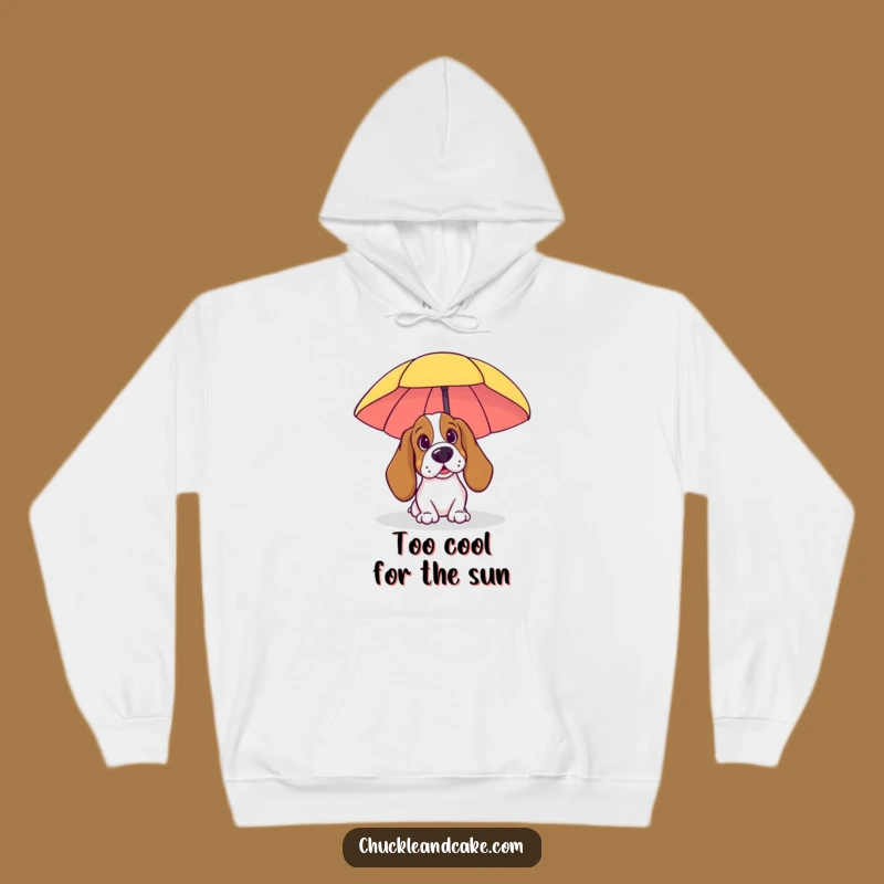 Funny Beach Basset Hound Hoodie: Cozy Vacation Pup, Warm Funny Gift
