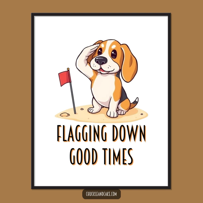 Basset Hound Wall Art: Free Printable Saluting Pup Downloadable Decor Gift