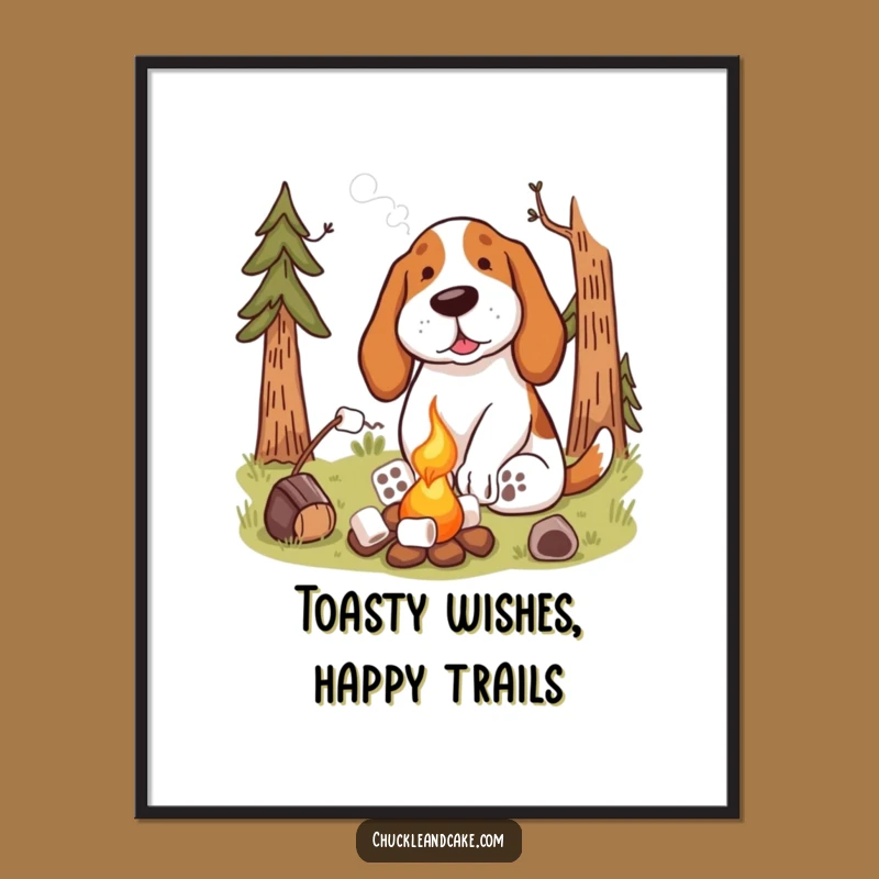 Free Printable Basset Hound Campfire Wall Art - Funny Downloadable Decor