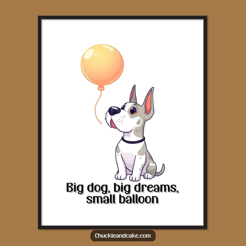 Free Printable Wall Art: Grand Dane Balloon Wonder Art, Funny Downloadable Decor