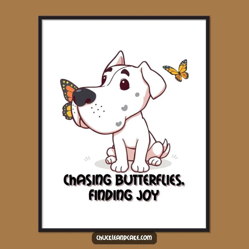 Free Printable Wall Art: Grand Dane Butterfly Art, Funny Downloadable Decor