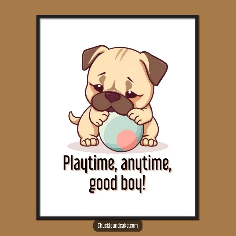 Free Printable Wall Art: Playful Bullmastiff, Funny Downloadable Energetic Decor