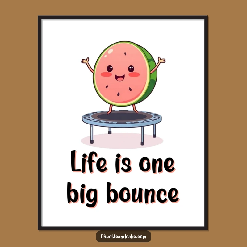 Funny Free Printable Wall Art: Watermelon Trampoline Decor - Playful Downloadable Art!