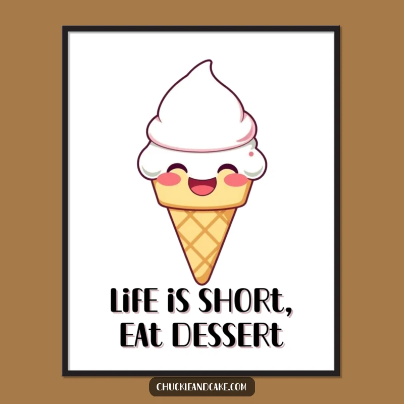 Free Printable Laughing Ice Cream Cone Melting Wall Art
