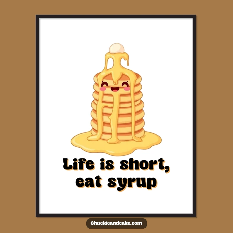 Funny Free Printable Wall Art: Pancake Syrup Slide Decor - Whimsical Downloadable Art!