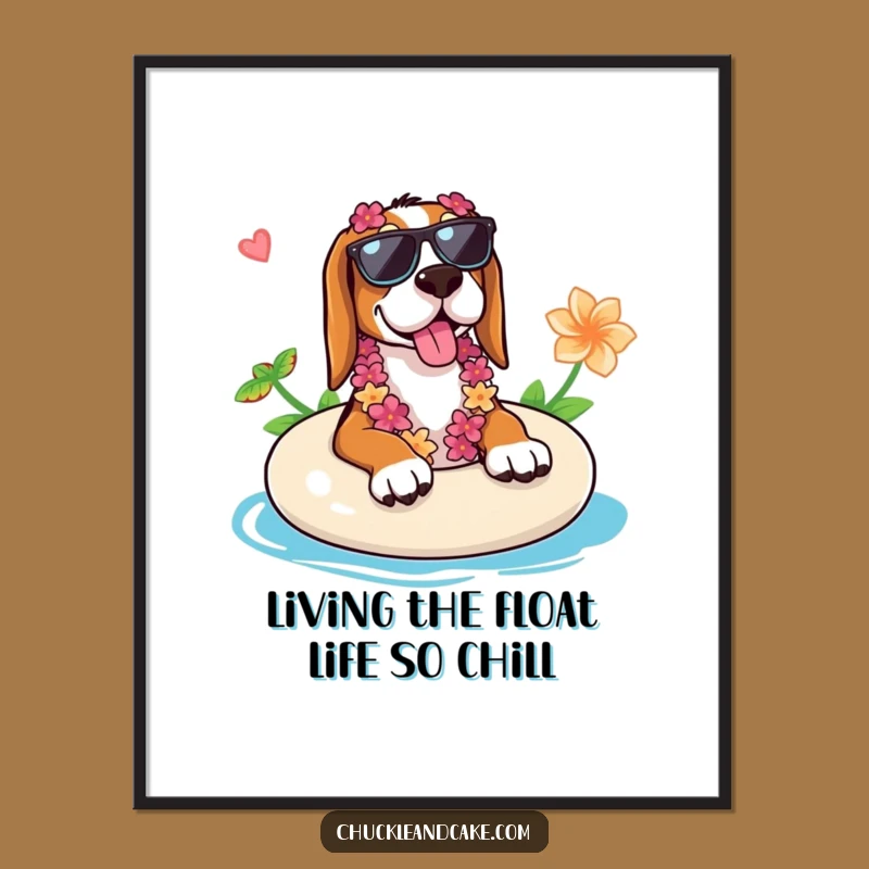 Funny Free Printable Wall Art: Basset Hound Chill Mode Downloadable Art