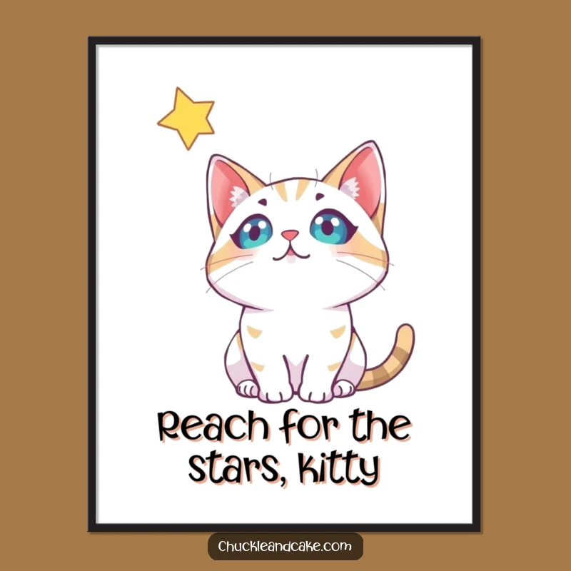 Funny Free Printable Bobtail Cat Starry Night Wall Art - Quirky Downloadable Decor