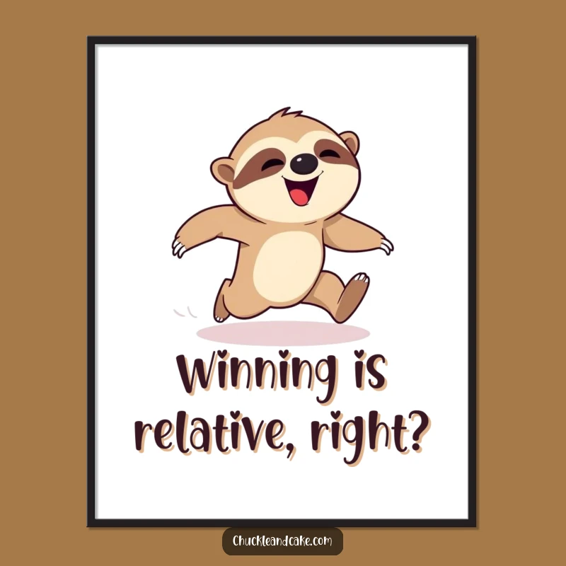 Funny Free Printable Wall Art: Sloth's Race Fail, Quirky Downloadable Decor