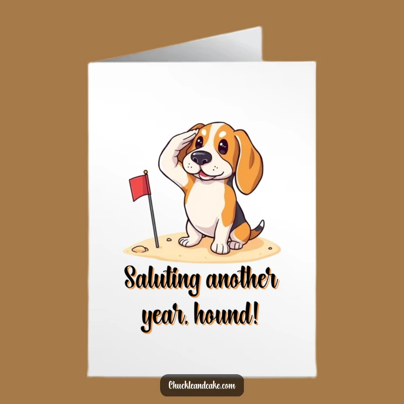 Basset Hound Birthday Card: Free Printable Saluting Pup Downloadable Gift