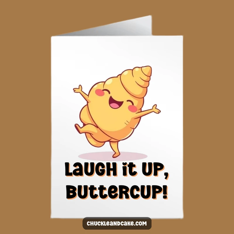 Free Printable Birthday Card: Funny Croissant Cartwheel - Hilarious Downloadable Gift!