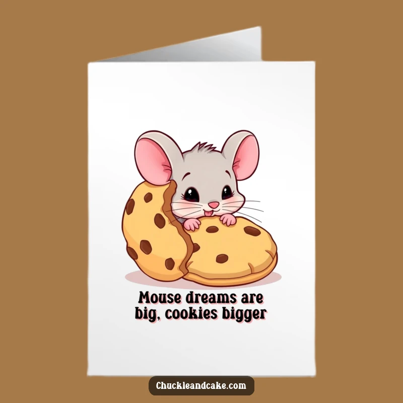 Free Printable Birthday Card: Funny Mouse Sneaking Cookie, Hilarious Downloadable Gift
