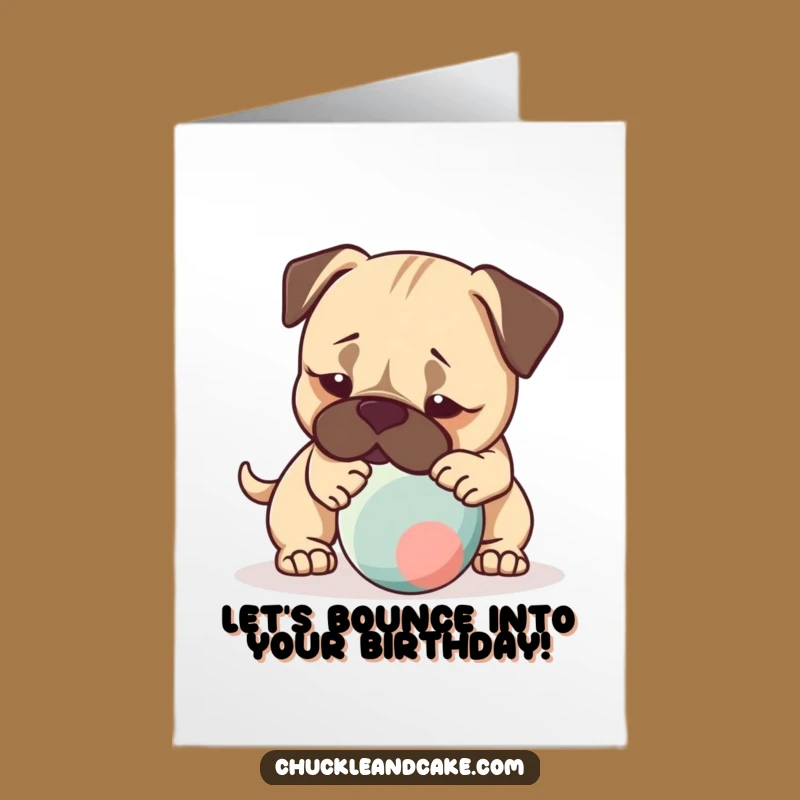 Free Printable Birthday Card: Playful Bullmastiff, Funny Downloadable Energetic Gift