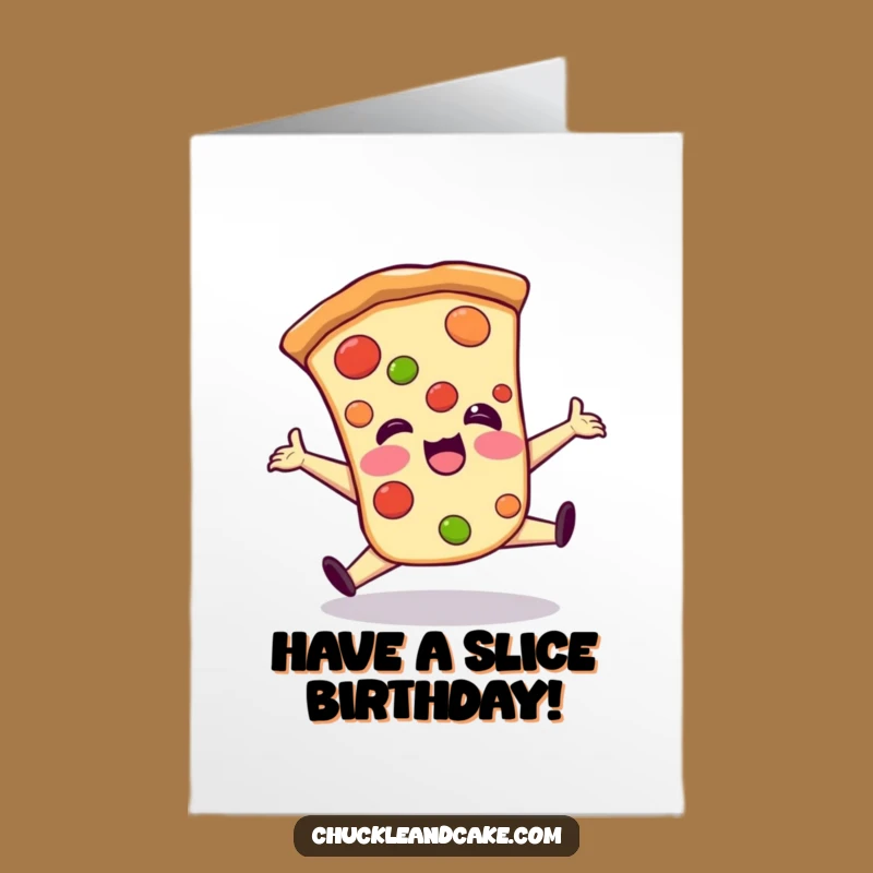 Free Printable Birthday Card: Pizza Split, Funny Downloadable Gift for a Cheesy Celebration