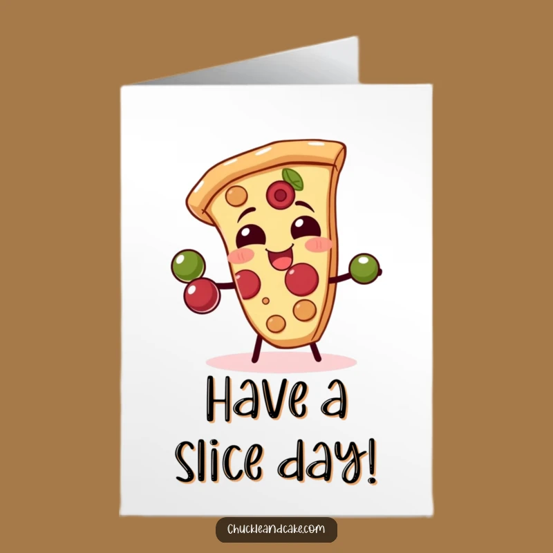 Free Printable Pizza Birthday Card: Giggling Olive Juggling Downloadable Gift